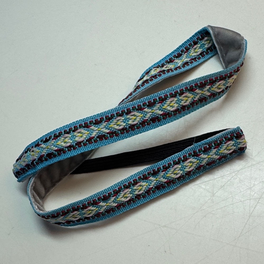 Velvet-lined Blue Ribbon Elaatc Headband